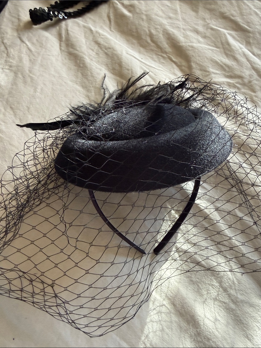 Black Veiled Fascinator Headband